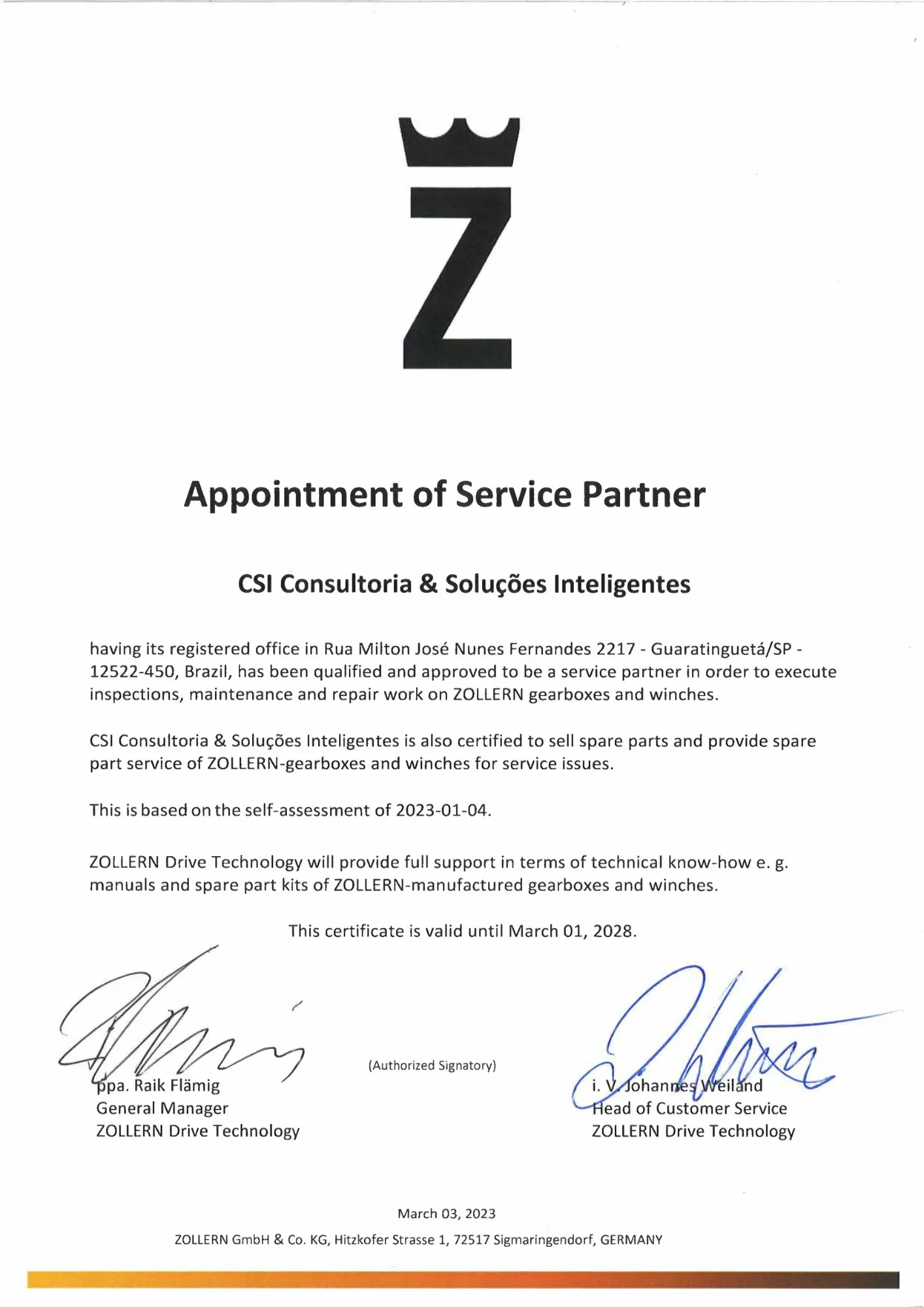CSi Representante Oficial ZOLLERN Brasil – Redutores e Tambores OEM